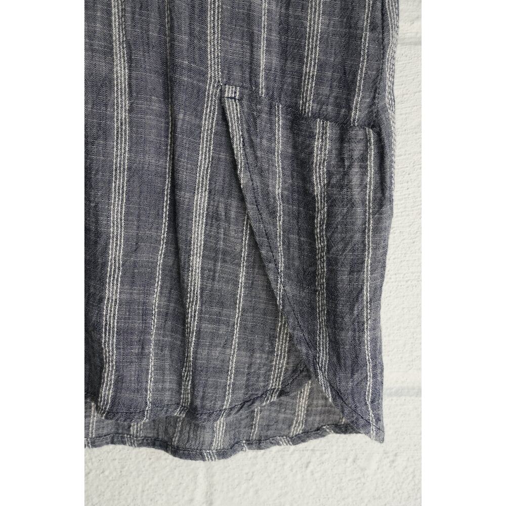 Passports Gray & White Striped Tunic Dress with Roll-Tab Sleeves Size Small - Picture 4 of 6